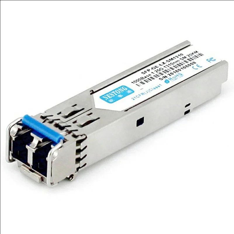 NESTONG SFP-GE-LX-SM1550 2Pcs 60KM Single Mode Dual Fiber SFP Optical Module 1550nm Dual LC - Silver