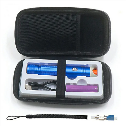 L406 10KM Red Fiber Visual Fault Locator Kit with 18650 Rechargeable Lithium Battery