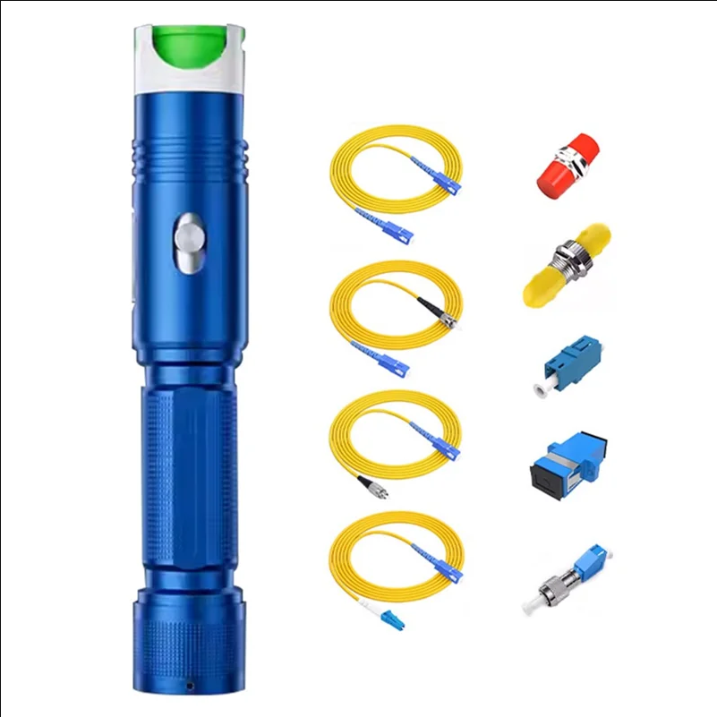 L514 10KM Fiber Optic Visual Fault Locator Kit with Coupler Single Mode Simplex Patch Cord and Rechargeable Lithium Battery
