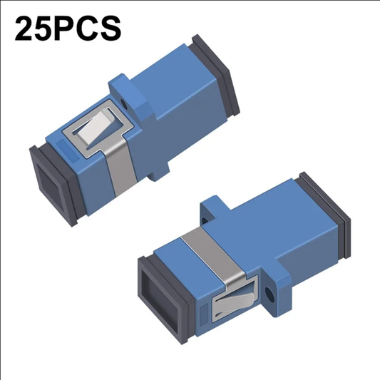 25Pcs SC / UPC to SC / UPC Fiber Couplers Single-Mode Multi-Mode Panel Mount Adapters