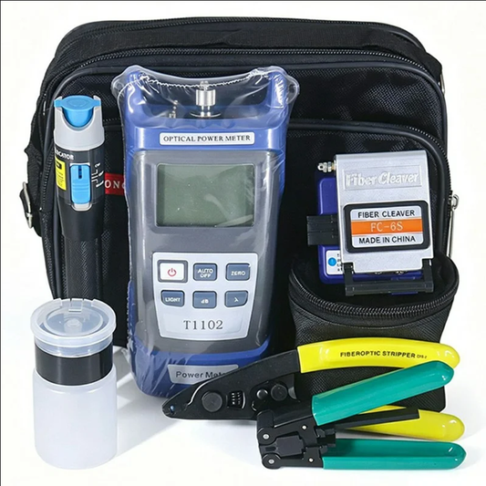 FTTH Fiber Optic Tool Kit with Optical Power Meter and Visual Fault Locator for Cold Splicing (without Battery)
