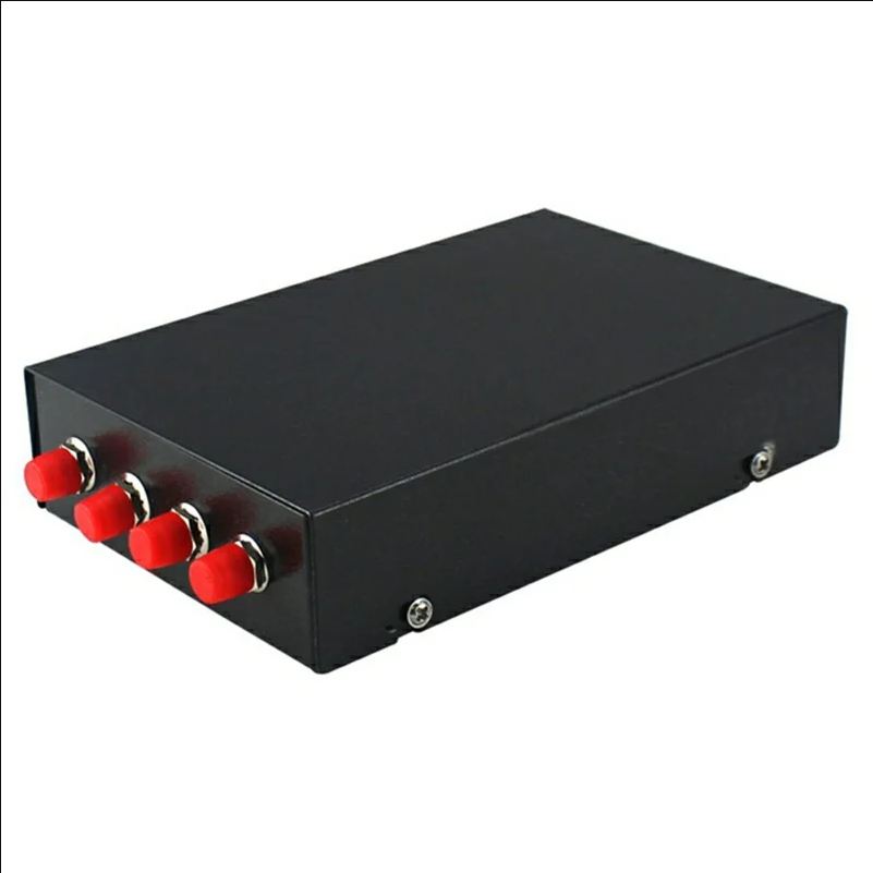 4-Port FC Fiber Optic Termination Box Cold Rolled Steel Wall Mount Splice Tray for FTTH - Black
