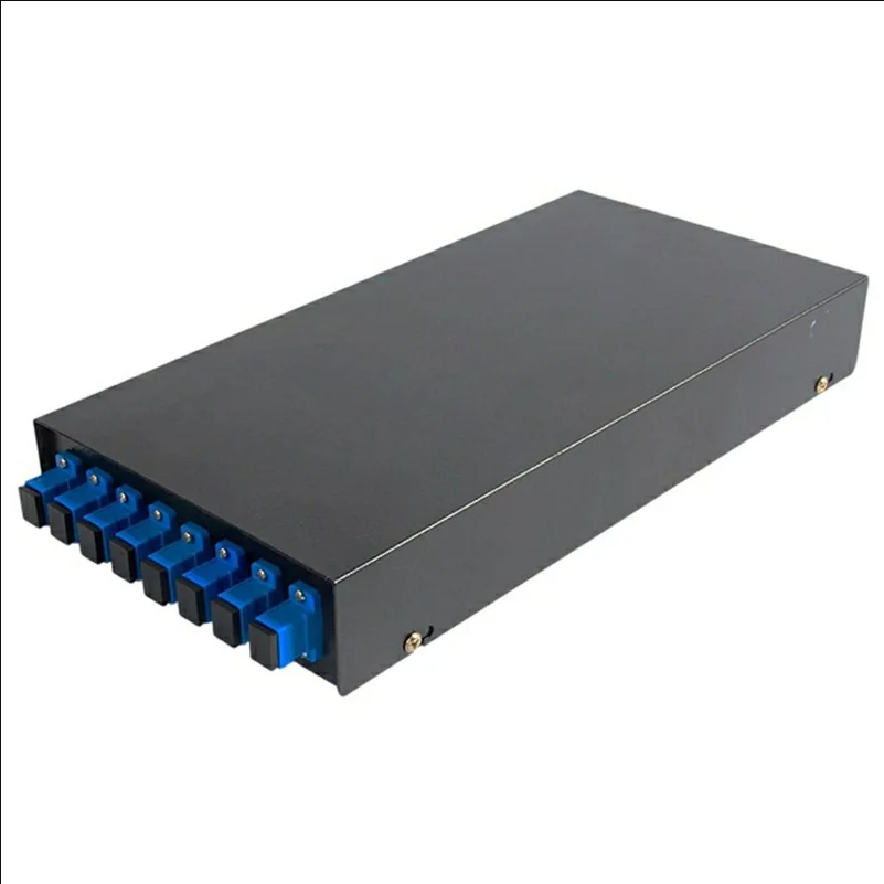 8-Port SC Fiber Optic Termination Box 0.6-0.8mm Cold Rolled Steel Wall Mount Splice Enclosure - Black
