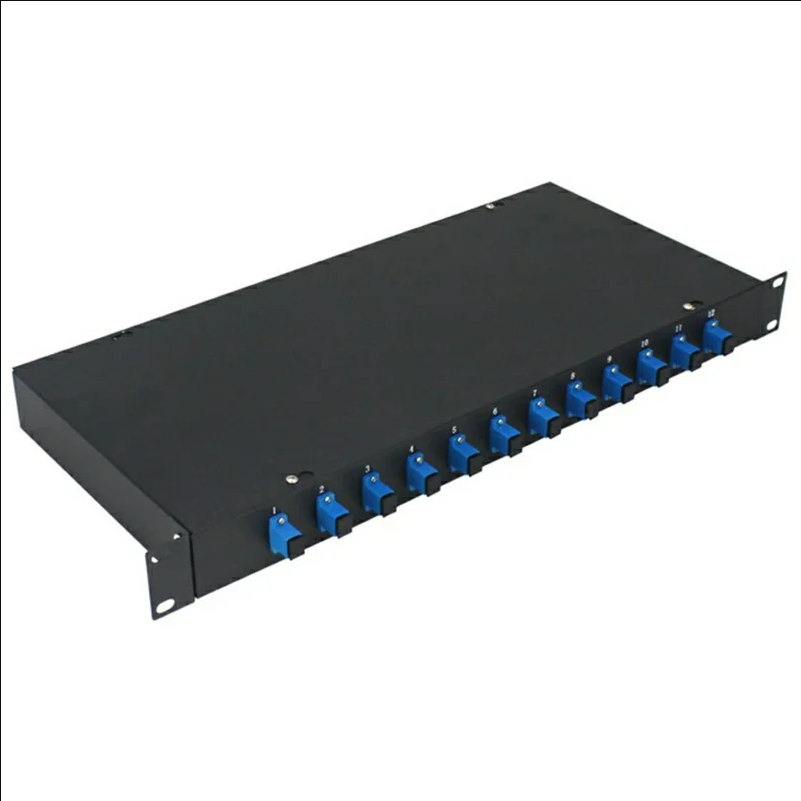 12-Port SC Fiber Optic Termination Box 0.6-0.8mm Cold Rolled Steel Wall Mount Splice Enclosure - Black
