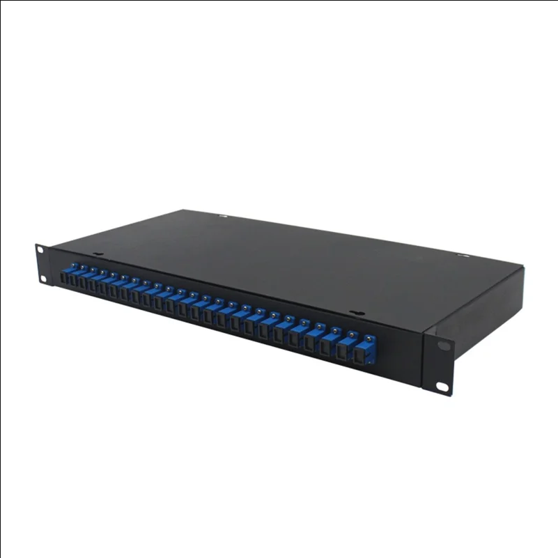 24-Port SC Fiber Optic Termination Box 0.6-0.8mm Cold Rolled Steel Wall Mount Splice Enclosure - Black