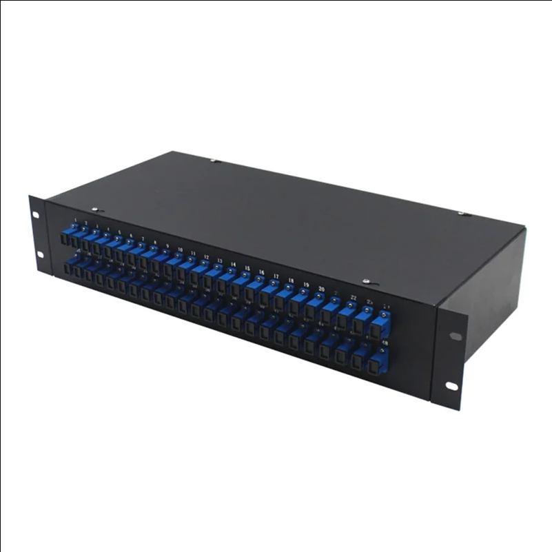 48-Port SC Fiber Optic Termination Box 0.6-0.8mm Cold Rolled Steel Wall Mount Splice Enclosure - Black