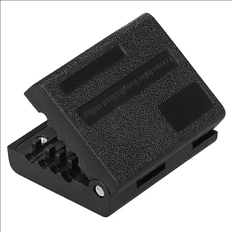 TK-K2 Ribbon Fiber Loose Tube Stripper Four Size Channels 1.5-3.3mm Premium Alloy Blades Flip-Open Housing Tool for Fiber Optic Cable Preparation - Black